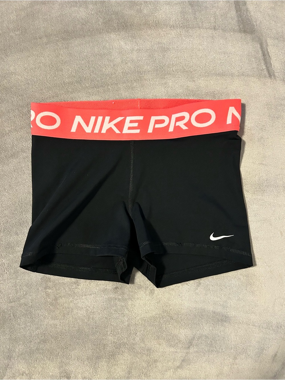 Nike Pro Black volleyball Shorts with Coral pink Waistband